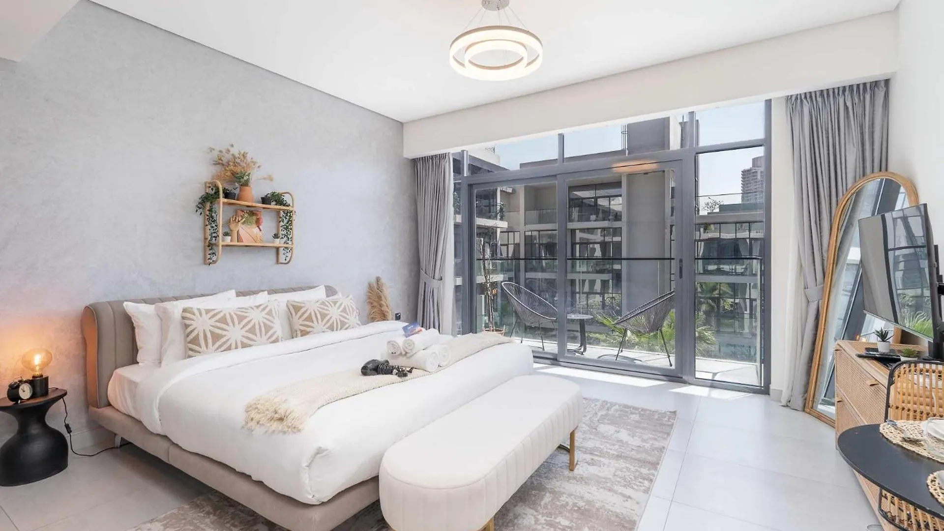 Apartment Modern Bali Vibes Studio With Pool And Palm Tree Views Jvc Dubai United Arab Emirates